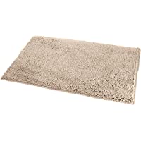 AmazonBasics - Alfombrilla de baño- antideslizante- de microfibra- 0-53 x 0-86 m- Beige